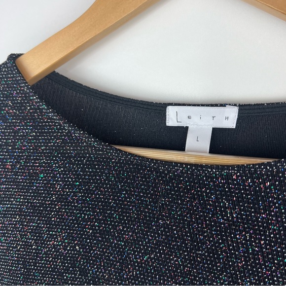 LEITH Shimmer Ruched Mini Dress in Black Multi - Picture 11 of 12